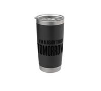 Ya estoy cansado mañana: mañanas, café, trabajo, estrés Vaso térmico de acero inoxidable de doble pared