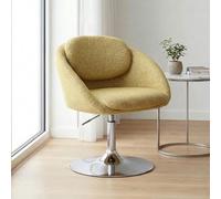 Ya-Home Butacas de Salon de Chenille Girotoria Altura Ajustable, Sillon Individual con Cojin Grueso y Respaldo de Doble Capa, Butacas Dormitorio con Base de Metal para Hogar/Oficina,Amarillo