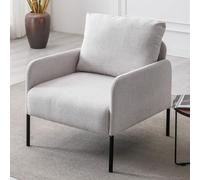 Ya-Home Sillón Contemporáneo sofá de salón con Apoyo Lumbar, Butaca Relax Tapizada sofá con cojín Ajustable para Sala de Estar/Habitación,Beige