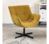 Ya-Home Sillon de Salon de Chenilla con Barandilla y Cojín Cómodo, Butacas Individual con Patas de Metal, Silla Lectura para Estudio/Salon/Oficina,Amarillo