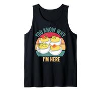 Ya Sabes por qué Estoy aquí Divertidos Huevos Rellenos de Acción de Gracias Camiseta sin Mangas