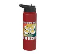 Ya sabes por qué estoy aquí Me encanta Deviled Egg Otoño Acción de Gracias Stainless Steel Insulated Water Bottle