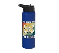 Ya sabes por qué estoy aquí Me encanta Deviled Egg Otoño Acción de Gracias Stainless Steel Insulated Water Bottle