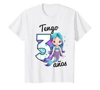 Ya tengo 3 años tercer cumpleaños niña Sirena Camiseta