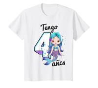 Ya tengo 4 años cuarto cumpleaños niña Sirena Camiseta
