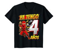 Ya Tengo 4 Años Ninja Artes Marciales Niño Cumpleaños Fiesta Camiseta