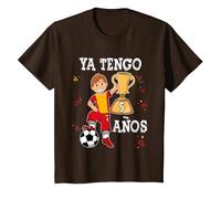 Ya Tengo 5 Años Fútbol Niño Camiseta, Niños, Marrón, 3 años