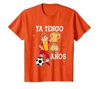 Ya Tengo 5 Años Fútbol Niño Camiseta, Niños, Naranja, 12 años