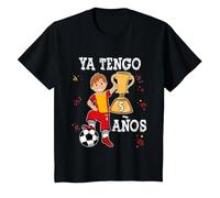 Ya Tengo 5 Años Fútbol Niño Camiseta, Niños, Negro, 6 años