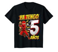 Ya Tengo 5 Años Ninja Artes Marciales Niño Cumpleaños Fiesta Camiseta