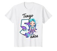 Ya tengo 5 años quinto cumpleaños niña Sirena Camiseta