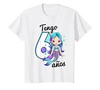Ya tengo 6 años sexto cumpleaños niña Sirena Camiseta