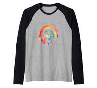 Ya Tengo 7 - Diseño de Cumpleaños Arcoíris para Niñas Camiseta Manga Raglan