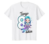 Ya tengo 8 años octavo cumpleaños niña Sirena Camiseta