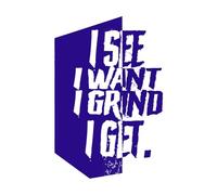 Ya veo, quiero moler, consigo ts Calcomanías de pared 50.4x75.2cm Removible sin dejar pegamento Azul oscuro