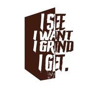 Ya veo, quiero moler, consigo ts Calcomanías de pared 57.6x85.9cm No se cae Café