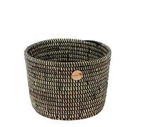 YAADU - Cesta trenzada para macetas, cesta de almacenamiento, maceta, cesta de estante, decorativa, modelo Farafina (negro)