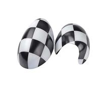 YaaGoo - Cubiertas de espejo ABS para MINI Cooper R50 R52 R53 (2001-2006), carcasas laterales decorativas, conducción a la izquierda, color blanco y negro