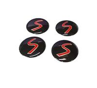 YaaGoo para Mini 52 mm 2,05 "de diámetro Pegatinas de Cubierta de Tapa de Cubo de Rueda de Coche (4 Piezas, Logotipo S)