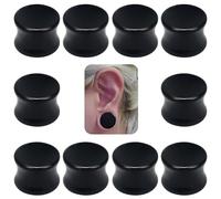 Yaalozei Juego de piercings acrílicos sólidos de 6 a 30 mm para oreja, dilatadores de túnel, dilatadores de doble acampanado, juego de joyas corporales para mujeres y hombres, Metal, circonita cúbica
