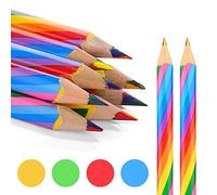 YAANBUNB 16 PCS Lapices Arcoiris 4 en1 Lapiz Multicolor Puntas de Madera Lápices de Arcoiris de Madera Mezclados Lápiz Arcoiris para Pintar/Dibujar/Colorear/Hacer Bocetos Artísticos