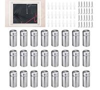 YAANBUNB 24 PCS Clavo Publicitario Clavos de Vidrio de Acero Inoxidable Tornillos para Sostener Vidrios para Publicidad Separadores de Vidrio para Vallas Publicitarias Marco de Foto Cartel- 12x25mm