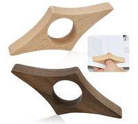 YAANBUNB 2PCS Soportes para Páginas de Libros, Anillo de Libro de Madera, Abridor de Libros con Anillo para Pulgar, Marcadores de Libros para Lectores Amantes de los Libros (Haya + Nogal)