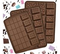 YAANBUNB 3 pcs Moldes de Bombones de Silicona Molde para Hacer Chocolate Molde Tableta Chocolate Silicona Antiadherente para Cubitos de Hielo Gelatina Caramelos para Fiestas Cumpleaños Bodas