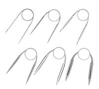 YAANBUNB 6 Piezas Agujas Tejer Circulares Set Agujas Circulares 40 cm Agujas Redondas de Hacer Punto de 2/3,5/4/5/6/9mm Agujas de Punto Circulares de Acero Inoxidable para Calcetines Sombreros