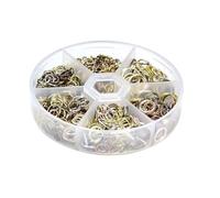 YAANBUNB 970 anillos abiertos de salto de 6 tamaños, anillos divididos de oro y plata, anillos de conector de joyería, anillos redondos con abridor de collar, kit de reparación con caja, accesorios de