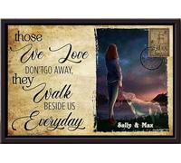 YAASIMOULE Aquellos que amamos no se van, caminan a nuestro lado. Póster de chica común y su perro enmarcado en lienzo mate.