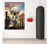 YAASIMOULE Arte de pared en lienzo con motivación positiva Atlas Strength