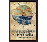 YAASIMOULE Ballena navegante No sé todo lo que puede venir Pero lo que vendrá Póster de diccionario enmarcado en lienzo mate