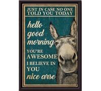 YAASIMOULE Burro Por si acaso nadie te lo dijo hoy Bonito culo Póster vintage Lienzo mate enmarcado