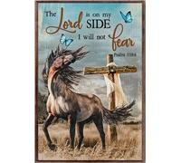 YAASIMOULE Caballos El Señor está de mi lado No temeré Jesús Cruz Caballo Mariposa Póster