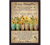 YAASIMOULE Colibríes Flores Para Mi Hija Dios Eres Única Especial Preciosa Preciosa Póster Enmarcado Lienzo Mate