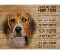 YAASIMOULE Cosas que aprendemos de un lienzo personalizado con un perro