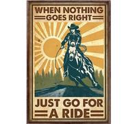 YAASIMOULE Cuando nada sale bien, simplemente sal a dar un paseo. Póster divertido de vaquera montando a caballo.
