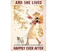 YAASIMOULE Decoración de paredes del hogar habitaciones Jack Russell Terrier Y vivió feliz para siempre Amantes los perros