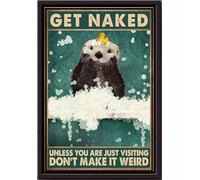 YAASIMOULE Desnúdate a menos que estés de visita. No lo hagas raro. Póster de nutria duchándose. Lienzo mate enmarcado.