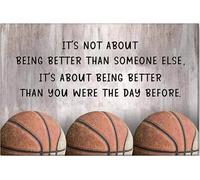 YAASIMOULE El baloncesto no se trata de ser mejor que los demás. Regalos para jugadores. Póster y lienzo decorativo.