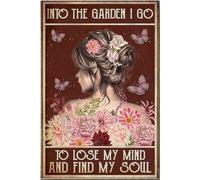 YAASIMOULE Entro al jardín para perder la cabeza y encontrar el alma de una chica con flores. Póster en lienzo, galería, envuelto y enmarcado. Idea de regalo.