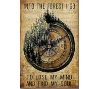 YAASIMOULE Entro en el bosque para perder la cabeza y encontrar el alma. Póster deportivo, arte de pared, regalo para amantes del senderismo, la montaña, el camping, la naturaleza, los viajes, lienzo