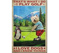 YAASIMOULE Eso es lo que hago, juego al golf, me encantan los perros y sé cosas, póster boloñesa, lienzo, galería, envuelto, enmarcado, idea de regalo