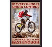 YAASIMOULE ¿Está todo bajo control? Simplemente no vas lo suficientemente rápido. Póster de ciclismo enmarcado en lienzo mate.