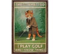 YAASIMOULE Gato Gatos Golfista Eso es lo que hago Juego al golf y sé cosas Póster de Kittie