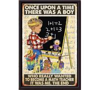 YAASIMOULE Había alguien que realmente quería ser profesor de matemáticas. Póster enmarcado en lienzo mate.