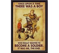 YAASIMOULE Había alguien que realmente quería ser soldado (póster estadounidense enmarcado en lienzo mate)