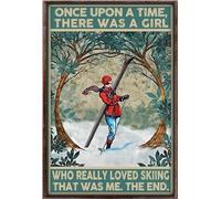 YAASIMOULE Había una vez una chica a la que le encantaba esquiar. Póster de esquí.