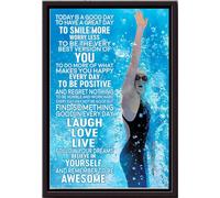 YAASIMOULE Hoy es un buen día para disfrutar de un buen rato nadando a crol. Póster enmarcado en lienzo mate.